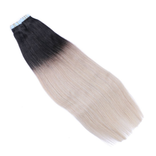 10 x Tape In - 1b/Grey Ombre - Hair Extensions - 2,5g - NOVON EXTENTIONS 50 cm