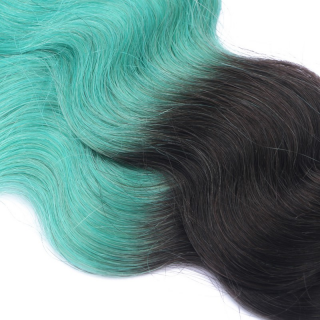 25 Keratin Bonding Hair Extensions - 1b/Sky Blue Ombre - GEWELLT 100% Echthaar 1g Strhne - NOVON EXTENTIONS