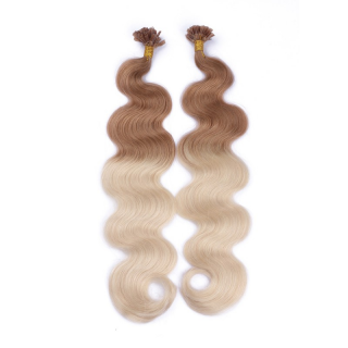25 Keratin Bonding Hair Extensions - 12/60 Ombre - GEWELLT 100% Echthaar 1g Strhne - NOVON EXTENTIONS 50cm
