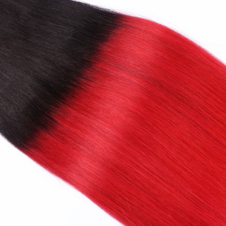 10 x Tape In - 1b/Red Ombre - Hair Extensions - 2,5g - NOVON EXTENTIONS
