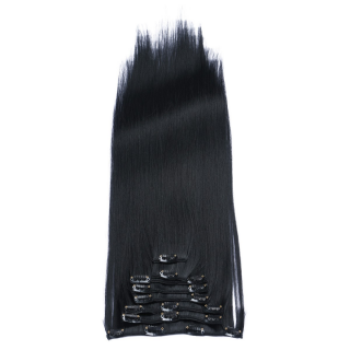 #1 - Clip In Extensions / 8 Tressen / Haarverlngerung XXL Komplettset 60 cm - Gewellt