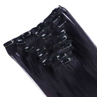 #1B/Red Ombre - Clip-In Hair Extensions / 8 Tressen / Haarverlngerung XXL Komplettset 60 cm - Gewellt