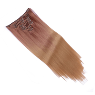 #4/27 Ombre - Clip-In Hair Extensions / 8 Tressen / Haarverlngerung XXL Komplettset 60 cm - Gewellt