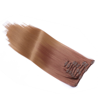 #4/27 Ombre - Clip-In Hair Extensions / 8 Tressen / Haarverlngerung XXL Komplettset 60 cm - Gewellt