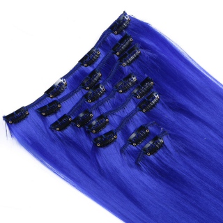 #Darkblue - Clip-In Hair Extensions / 8 Tressen / Haarverlngerung XXL Komplettset 60 cm - Gewellt
