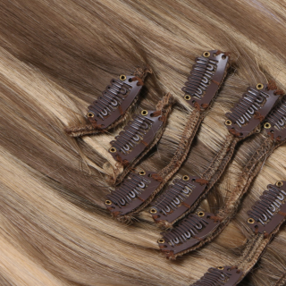 #H10/16 Gestrhnt - Clip-In Hair Extensions / 8 Tressen / Haarverlngerung XXL Komplettset 50 cm - Glatt