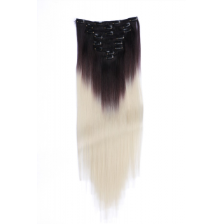 #T4/613 Ombre - Clip-In Hair Extensions / 8 Tressen / Haarverlngerung XXL Komplettset 60 cm - Gewellt