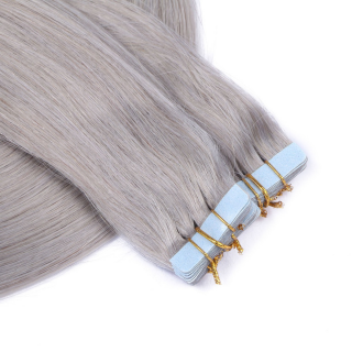 10 x Tape In - Silver - Hair Extensions - 2,5g - NOVON EXTENTIONS 40 cm