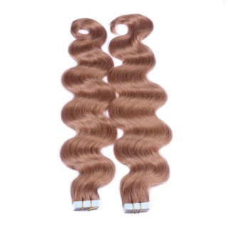 10 x Tape In - 27 - Honigblond - GEWELLT Hair Extensions - 2,5g - NOVON EXTENTIONS 50 cm