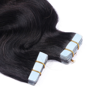 10 x Tape In - 1b/Grey Ombre - GEWELLT Hair Extensions - 2,5g - NOVON EXTENTIONS 60 cm