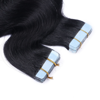 10 x Tape In - 1b/Sky Ombre - GEWELLT Hair Extensions - 2,5g - NOVON EXTENTIONS 50 cm