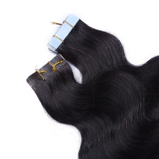 10 x Tape In - 1b/Burg Ombre - GEWELLT Hair Extensions - 2,5g - NOVON EXTENTIONS