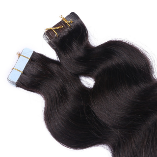 10 x Tape In - 1b/24 Ombre - GEWELLT Hair Extensions - 2,5g - NOVON EXTENTIONS 50 cm