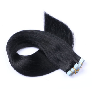 10 x Tape In - 1 Schwarz - Hair Extensions - 2,5g - NOVON EXTENTIONS 70 cm
