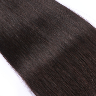25 x Keratin Bonding Hair Extensions - 1b Schwarzbraun - 100% Echthaar - NOVON EXTENTIONS 50 cm - 1 g