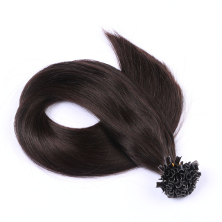 25 x Keratin Bonding Hair Extensions - 1b Schwarzbraun - 100% Echthaar - NOVON EXTENTIONS 60 cm - 0,5 g