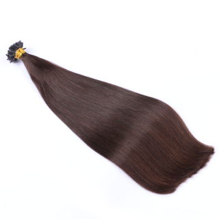 25 x Keratin Bonding Hair Extensions - 2 Dunkelbraun - 100% Echthaar - NOVON EXTENTIONS 40 cm - 1 g