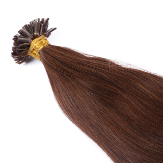 25 x Keratin Bonding Hair Extensions - 4 Schokobraun - 100% Echthaar - NOVON EXTENTIONS 40 cm - 1 g