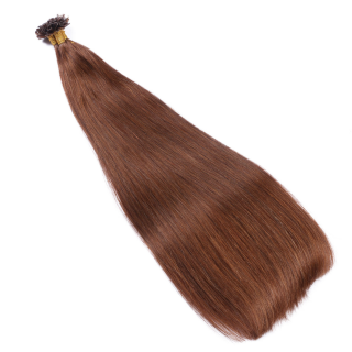 25 x Keratin Bonding Hair Extensions - 6 Braun - 100% Echthaar - NOVON EXTENTIONS 40 cm - 0,5 g