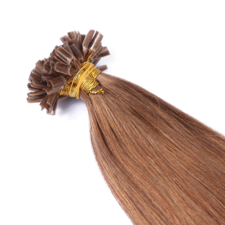 25 x Keratin Bonding Hair Extensions - 8 Goldbraun - 100% Echthaar - NOVON EXTENTIONS 40 cm - 1 g