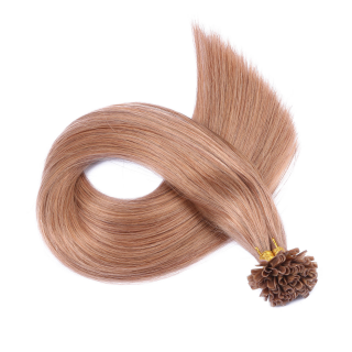 25 x Keratin Bonding Hair Extensions - 10 Leichtbraun - 100% Echthaar - NOVON EXTENTIONS 40 cm - 0,5 g