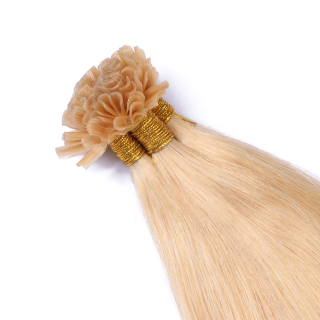 25 x Keratin Bonding Hair Extensions - 24 Goldblond - 100% Echthaar - NOVON EXTENTIONS 60 cm - 1 g