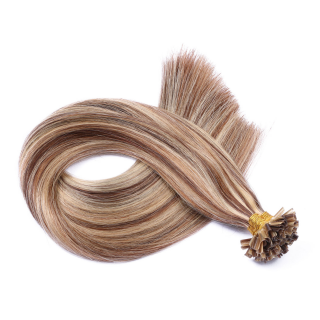 25 x Keratin Bonding Hair Extensions - 4/24 Gestrhnt - 100% Echthaar - NOVON EXTENTIONS 60 cm - 1 g