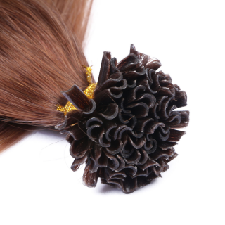 25 x Keratin Bonding Hair Extensions - 4/27 Ombre - 100% Echthaar - NOVON EXTENTIONS 40 cm - 1 g