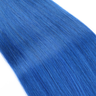 25 x Keratin Bonding Hair Extensions - Blue - 100% Echthaar - NOVON EXTENTIONS 40 cm - 1 g