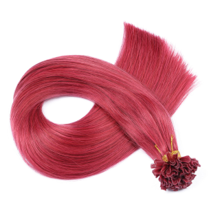 25 x Keratin Bonding Hair Extensions - Burg - 100% Echthaar - NOVON EXTENTIONS 50 cm - 0,5 g