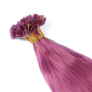 25 x Keratin Bonding Hair Extensions - Violett - 100% Echthaar - NOVON EXTENTIONS 50 cm - 0,5 g