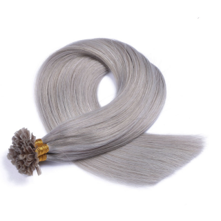 25 x Keratin Bonding Hair Extensions - Silver - 100% Echthaar - NOVON EXTENTIONS 50 cm - 1 g