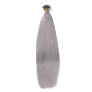 25 x Keratin Bonding Hair Extensions - Silver - 100% Echthaar - NOVON EXTENTIONS 40 cm - 0,5 g