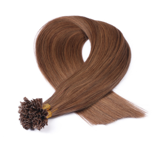 25 x Keratin Bonding Hair Extensions - 7 Mittelnaturblond - 100% Echthaar - NOVON EXTENTIONS 40 cm - 0,5 g