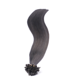 25 x Keratin Bonding Hair Extensions - Darkgrey - 100% Echthaar - NOVON EXTENTIONS 40 cm - 0,5 g