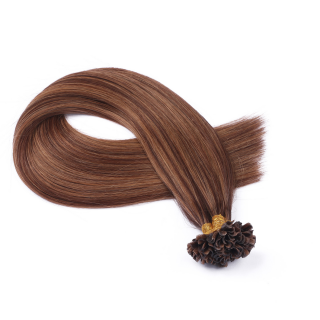 25 x Keratin Bonding Hair Extensions - 6/12 Gestrhnt - 100% Echthaar - NOVON EXTENTIONS 60 cm - 1 g