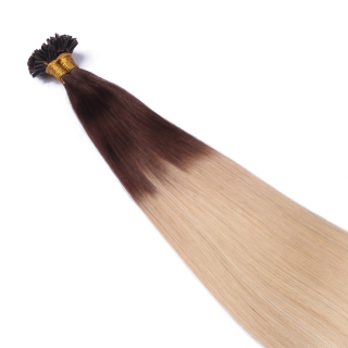 25 x Keratin Bonding Hair Extensions - 2/60 Ombre - 100% Echthaar - NOVON EXTENTIONS 50 cm - 1 g