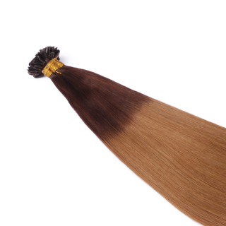 25 x Keratin Bonding Hair Extensions - 6/27 Ombre - 100% Echthaar - NOVON EXTENTIONS 50 cm - 0,5 g