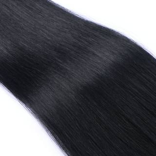 25 x Keratin Bonding Hair Extensions - 1 Schwarz 100% Echthaar - NOVON EXTENTIONS 50 cm - 0,5 g