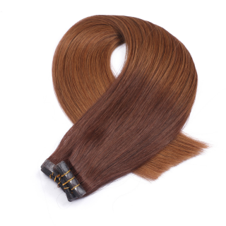 10 x Tape In - 2/8 Ombre - Hair Extensions - 2,5g - NOVON EXTENTIONS 40 cm