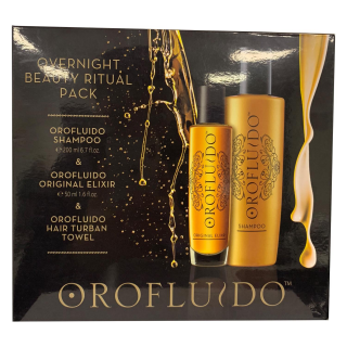 Orofluido Set - Elixir 50ml + Shampoo 200ml + Hair Turban Towel