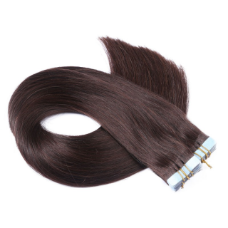 10 x Tape In - 2 Dunkelbraun - Hair Extensions - 2,5g - NOVON EXTENTIONS 40 cm