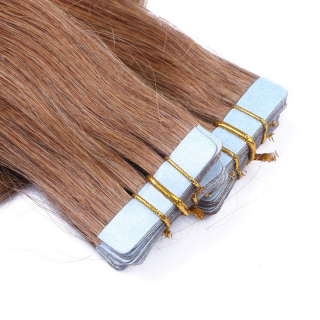 10 x Tape In - 8 Goldbraun - Hair Extensions - 2,5g - NOVON EXTENTIONS 60 cm