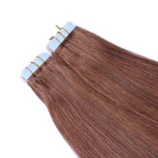 10 x Tape In - 33 Rotbraun - Hair Extensions - 2,5g - NOVON EXTENTIONS