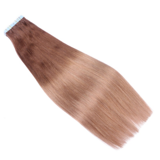 10 x Tape In - 4/27 Ombre - Hair Extensions - 2,5g - NOVON EXTENTIONS 50 cm
