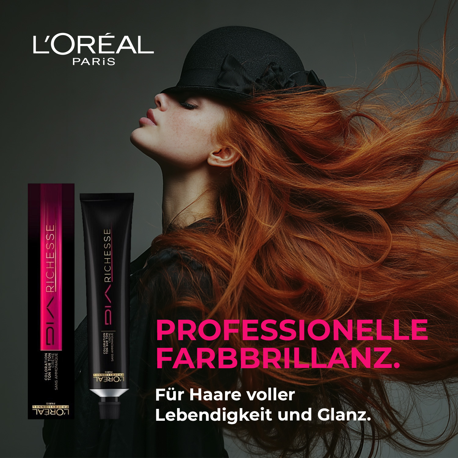 L’Oréal Professionnel DIA Richesse – ammoniakfreie Intensivtönung für brillante, natürliche Haarfarben mit professionellen Farbergebnissen.