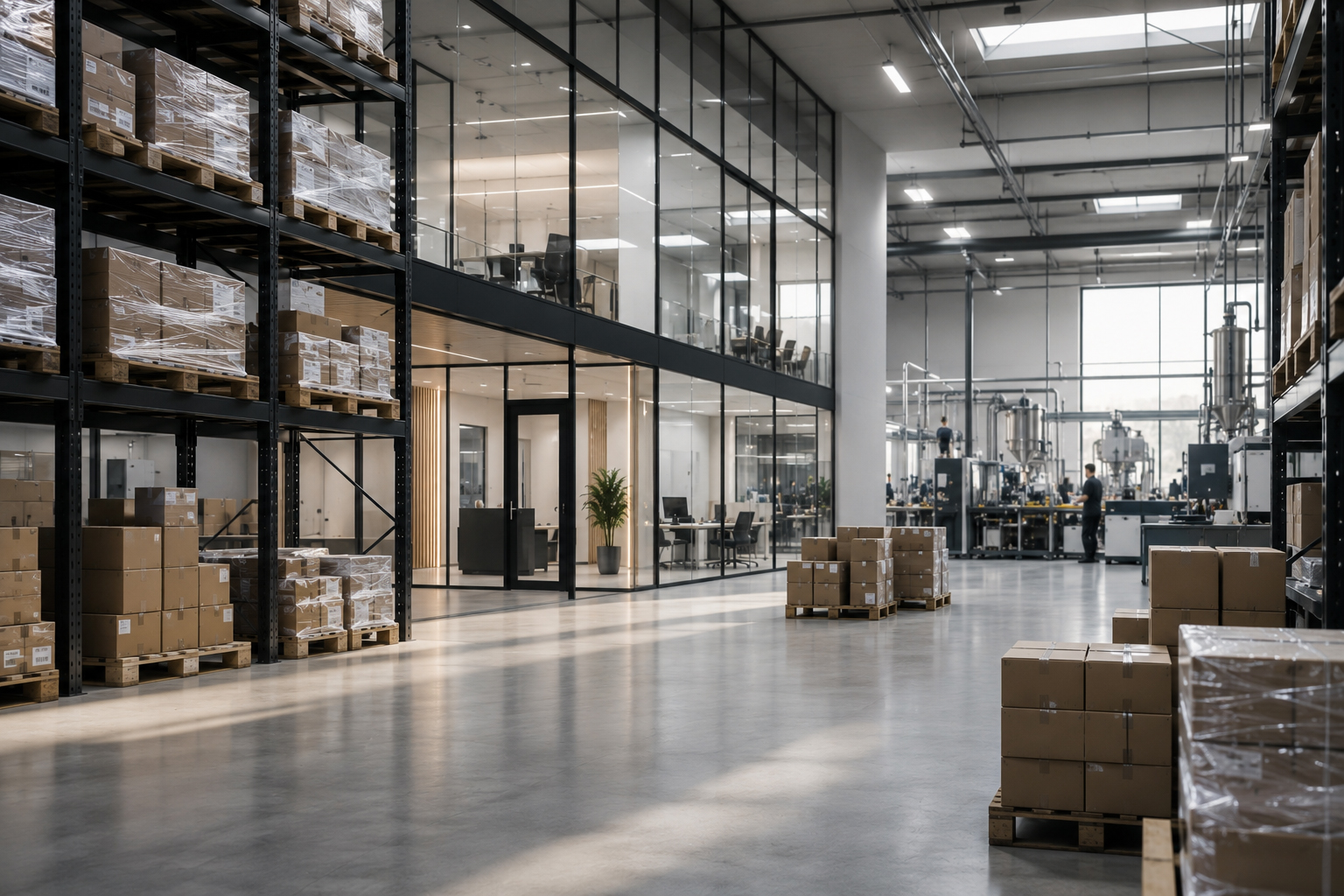 Moderne Produktions- und Lagerstätte von Novon Professional in der Türkei