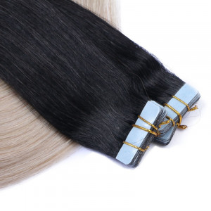 10 x Tape In - 1b/Grey Ombre - Hair Extensions - 2,5g - NOVON EXTENTIONS