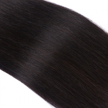25 x Micro Ring / Loop - 1b Schwarzbraun - Hair Extensions 100% Echthaar - NOVON EXTENTIONS
