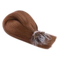 25 x Micro Ring / Loop - 8 Goldbraun - Hair Extensions 100% Echthaar - NOVON EXTENTIONS
